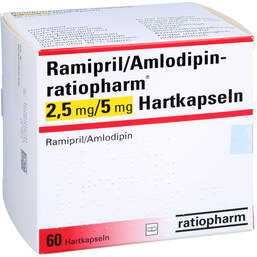 Abbildung: Ramipril / Amlodipin ratiopharm 2,5 mg / 5 mg Hartkapseln 60 St, Hartkapseln PZN 13752718
