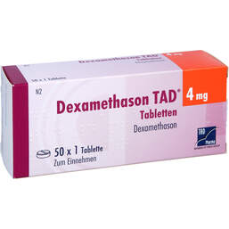 Abbildung: Dexamethason TAD 4 mg Tabletten 50 St, Tabletten PZN 13754373
