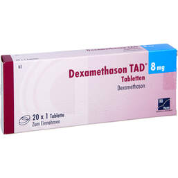 Abbildung: Dexamethason TAD 8 mg Tabletten 20 St, Tabletten PZN 13754410