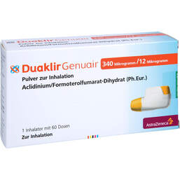 Abbildung: Duaklir Genuair 340 µg / 12 µg Pulver zur Inhalation 60ED 1 St, Inhalationspulver PZN 13755728