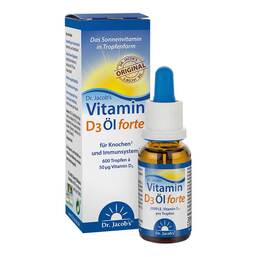 Abbildung: Vitamin D3 Öl forte Dr. Jacob`s Tropfen 20 ml, Tropfen zum Einnehmen PZN 13784902