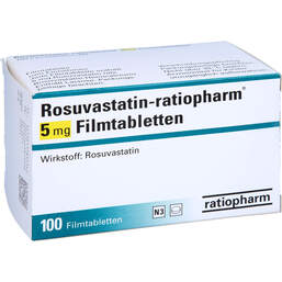 Abbildung: Rosuvastatin ratiopharm 5 mg Filmtabletten 100 St, Filmtabletten PZN 13785534