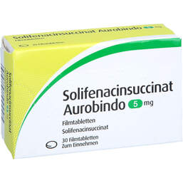 Abbildung: Solifenacinsuccinat Aurobindo 5 mg Filmtabletten 30 St, Filmtabletten PZN 13786025
