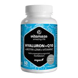 Abbildung: Hyaluronsäure 200 mg hochdosiert + Coenzym Q10 vegan Kapseln Kapseln, 60 St PZN 13815287
