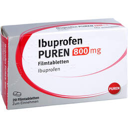 Abbildung: Ibuprofen Puren 800 mg Filmtabletten 20 St, Filmtabletten PZN 13816619