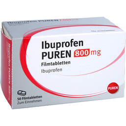 Abbildung: Ibuprofen Puren 800 mg Filmtabletten 50 St, Filmtabletten PZN 13816625