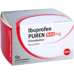 Abbildung: Ibuprofen Puren 800 mg Filmtabletten 100 St, Filmtabletten PZN 13816631