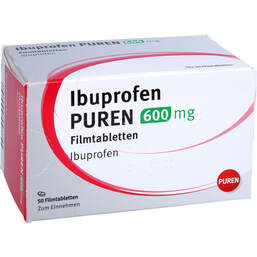 Abbildung: Ibuprofen Puren 600 mg Filmtabletten 50 St, Filmtabletten PZN 13816714