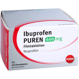 Abbildung: Ibuprofen Puren 600 mg Filmtabletten 100 St, Filmtabletten PZN 13816720