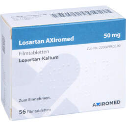 Abbildung: Losartan Axiromed 50 mg Filmtabletten 56 St, Filmtabletten PZN 13817412