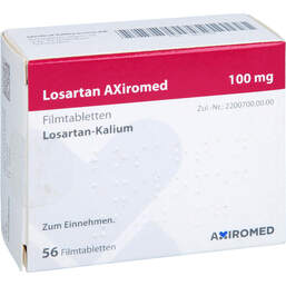 Abbildung: Losartan Axiromed 100 mg Filmtabletten 56 St, Filmtabletten PZN 13817458