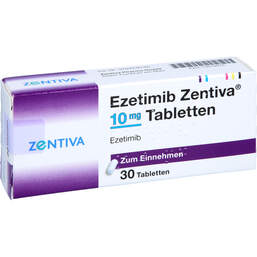 Abbildung: Ezetimib Zentiva 10 mg Tabletten 30 St, Tabletten PZN 13819078