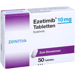 Abbildung: Ezetimib Zentiva 10 mg Tabletten 50 St, Tabletten PZN 13819084