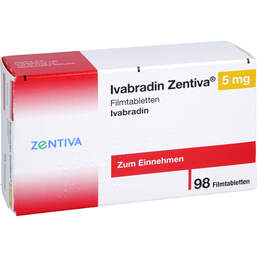 Abbildung: Ivabradin Zentiva 5 mg Filmtabletten 98 St, Filmtabletten PZN 13819121