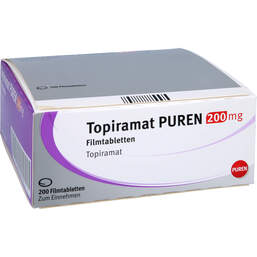 Abbildung: Topiramat Puren 200 mg Filmtabletten 200 St, Filmtabletten PZN 13821218