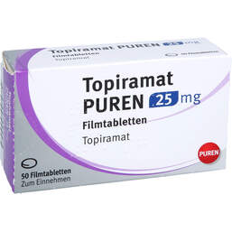 Abbildung: Topiramat Puren 25 mg Filmtabletten 50 St, Filmtabletten PZN 13821224