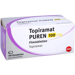 Abbildung: Topiramat Puren 100 mg Filmtabletten 100 St, Filmtabletten PZN 13821307