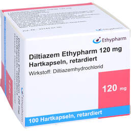 Abbildung: Diltiazem Ethypharm 120 mg Hartkapseln retardiert 100 St, Retard-Kapseln PZN 13822092