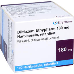 Abbildung: Diltiazem Ethypharm 180 mg Hartkapseln retardiert 100 St, Retard-Kapseln PZN 13822100