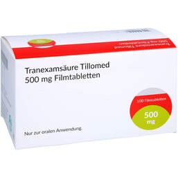 Abbildung: Tranexamsäure Tillomed 500 mg Filmtabletten 100 St, Filmtabletten PZN 13825877