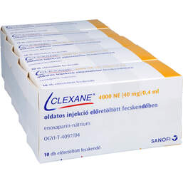 Abbildung: Clexane 4.000 I.E.40mg / 0,4ml Ilo in einer Fertigspritze 50 St, Injektionslösung in einer Fertigspritze PZN 13827451