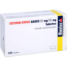 Abbildung: Ezetimib / Simva Basics 10 mg / 10 mg Tabletten 100 St, Tabletten PZN 13828083