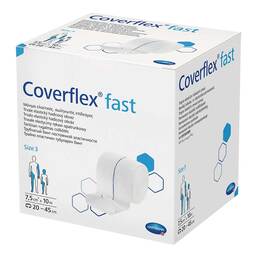 Abbildung: Coverflex fast Schlauchverband Größe 3 7,5 cmx10 m weiß 1 St, Verband PZN 13828321