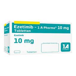 Abbildung: Ezetimib 1A Pharma 10 mg Tabletten 30 St, Tabletten PZN 13828887