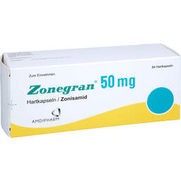 Abbildung: Zonegran 50 mg Hartkapseln 84 St, Hartkapseln PZN 13830832