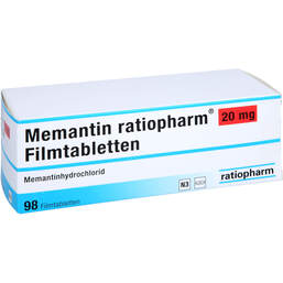 Abbildung: Memantin ratiopharm 20 mg Filmtabletten 98 St, Filmtabletten PZN 13831381