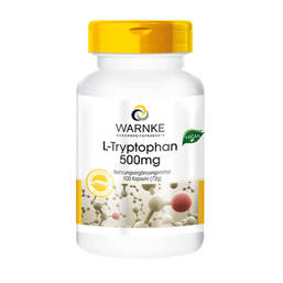 Abbildung: L-Tryptophan 500 mg Kapseln 100 St, Kapseln PZN 13835172