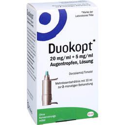 Abbildung: Duokopt 20 mg / ml + 5 mg / ml Augentropfen 10 ml, Augentropfen PZN 13835367