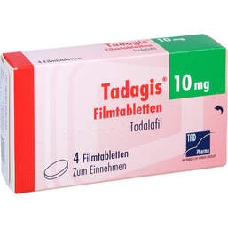Abbildung: Tadagis 10 mg Filmtabletten 4 St, Filmtabletten PZN 13838733