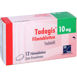 Abbildung: Tadagis 10 mg Filmtabletten 12 St, Filmtabletten PZN 13838762