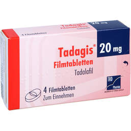 Abbildung: Tadagis 20 mg Filmtabletten 4 St, Filmtabletten PZN 13838779