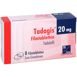 Abbildung: Tadagis 20 mg Filmtabletten 8 St, Filmtabletten PZN 13838785