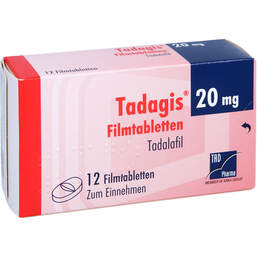 Abbildung: Tadagis 20 mg Filmtabletten 12 St, Filmtabletten PZN 13838791