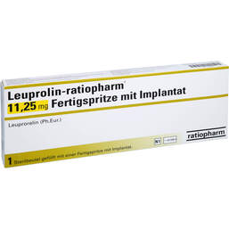 Abbildung: Leuprolin-ratiopharm 11,25 mg Fertigspritze mit Implant. 1 St, Implantat PZN 13839603