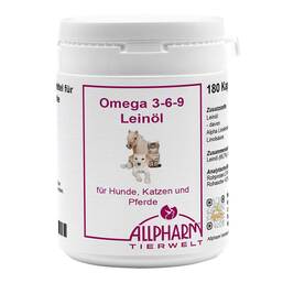 Abbildung: Omega 3 - 6 - 9 Leinöl Kapseln für Hunde 180 St, Kapseln PZN 13851975