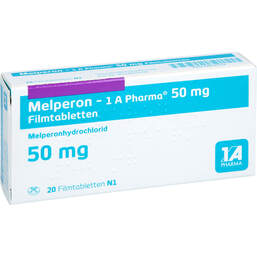 Abbildung: Melperon 1A Pharma 50 mg Filmtabletten 20 St, Filmtabletten PZN 13857529
