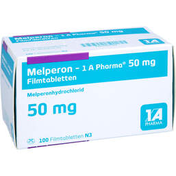 Abbildung: Melperon 1A Pharma 50 mg Filmtabletten 100 St, Filmtabletten PZN 13857564