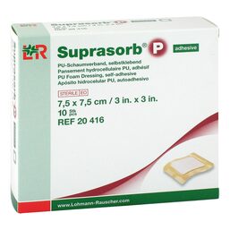 Abbildung: Suprasorb P PU-Schaumv.7,5x7,5 cm selbstklebend 10 St, Verband PZN 13858730
