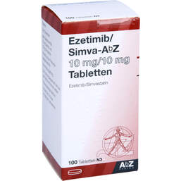 Abbildung: Ezetimib / Simva AbZ 10 mg / 10 mg Tabletten 100 St, Tabletten PZN 13863122
