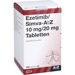 Abbildung: Ezetimib / Simva AbZ 10 mg / 20 mg Tabletten 100 St, Tabletten PZN 13863151