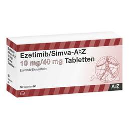 Abbildung: Ezetimib / Simva AbZ 10 mg / 40 mg Tabletten 30 St, Tabletten PZN 13863168