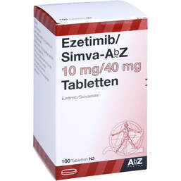 Abbildung: Ezetimib / Simva AbZ 10 mg / 40 mg Tabletten 100 St, Tabletten PZN 13863205