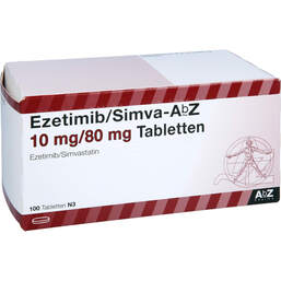 Abbildung: Ezetimib / Simva AbZ 10 mg / 80 mg Tabletten 100 St, Tabletten PZN 13863228