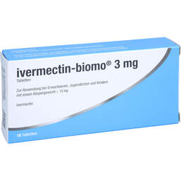 Abbildung: Ivermectin-biomo 3 mg Tabletten 16 St, Tabletten PZN 13868579