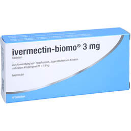 Abbildung: Ivermectin-biomo 3 mg Tabletten 4 St, Tabletten PZN 13868591