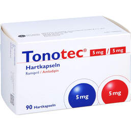 Abbildung: Tonotec 5 mg / 5 mg Hartkapseln 90 St, Hartkapseln PZN 13868639